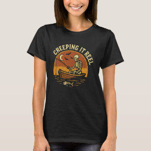 Camiseta Humor de Halloween de Pesca de Esqueleto Realmente