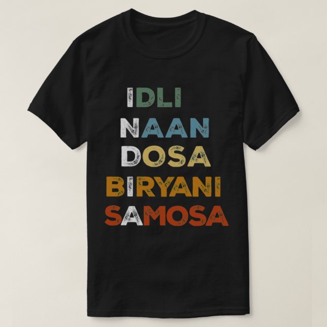 Camiseta Humor de indio sobre la comida desi (Diseño del anverso)