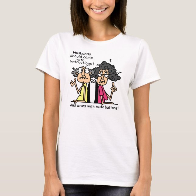 Camiseta Humor de la actitud de los maridos y de las (Anverso)