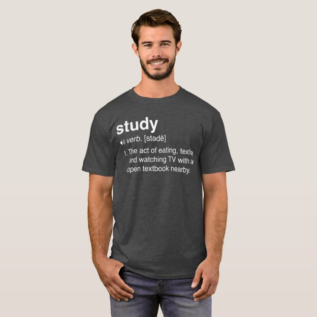 Camiseta Humor de la escuela de la definición del estudio (Anverso completo)