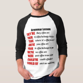 Camiseta Humor de la lección de gramática son sus allí