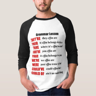 Camiseta Humor de la lección de gramática son sus allí
