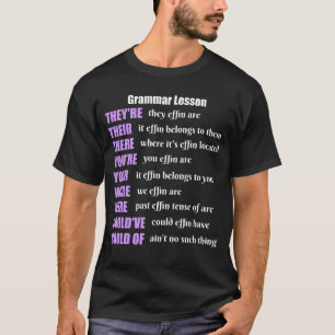 Camiseta Humor de la lección de gramática son sus allí