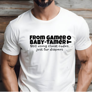 Camiseta Humor de letras blancas del primer día de papá