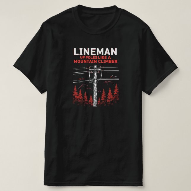 Camiseta Humor de Lineman: Los polacos como un alpinista (Diseño del anverso)