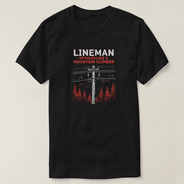 Camiseta Humor de Lineman: Los polacos como un alpinista (Diseño del anverso)