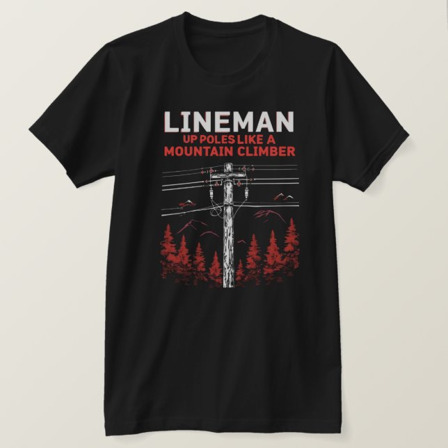 Camiseta Humor de Lineman: Los polacos como un alpinista (Anverso del diseño)