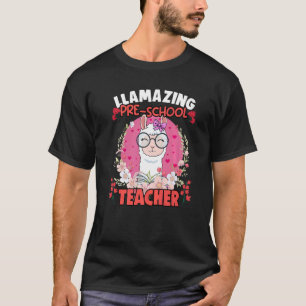 Camiseta Humor De Llama Floral Para Un Llamativo Enseñanza 
