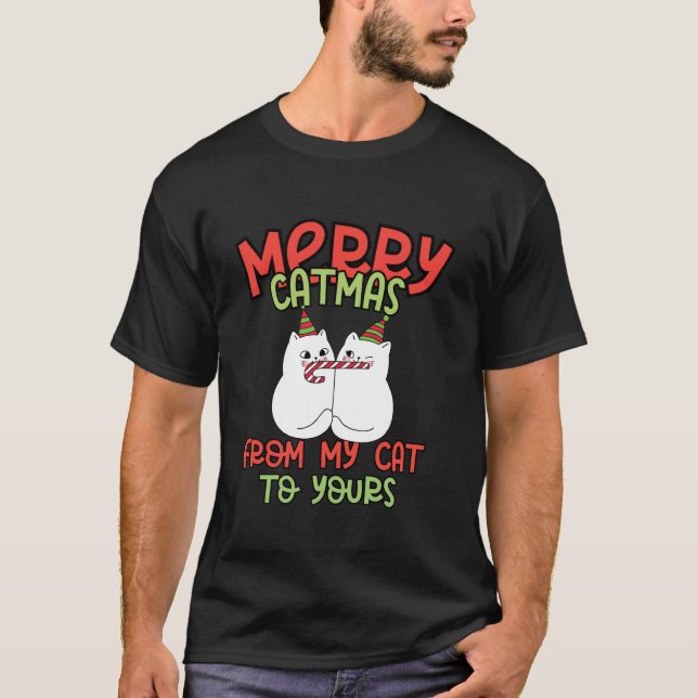 Camiseta Humor de los Navidades de Gato de Gato de Feliz Na (Anverso)