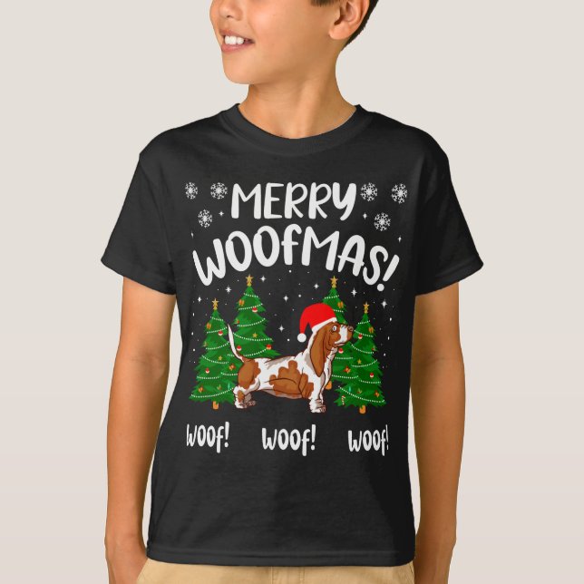 Camiseta Humor de los Navidades de Wofmas de Merry Basset H (Anverso)