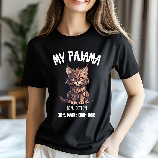 Camiseta Humor de Maine Coon Pajama (Subido por el creador)