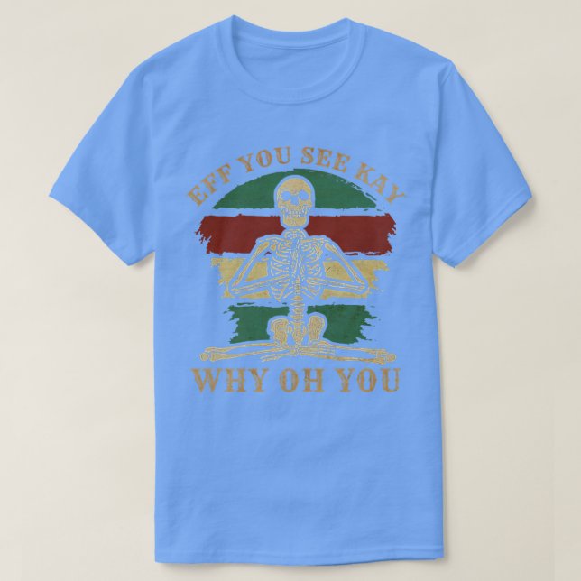 Camiseta Humor de meditación retro de yoga de esqueleto vin (Diseño del anverso)