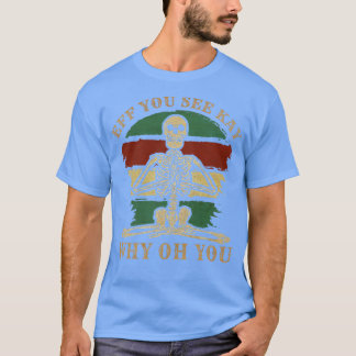 Camiseta Humor de meditación retro de yoga de esqueleto vin