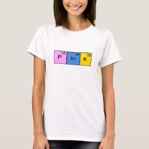 Camiseta humor de mesa periódica rosa la moda de las mujer