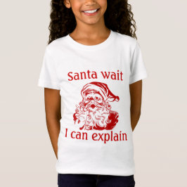 Camiseta Humor de Navidad Santa espera, puedo explicar