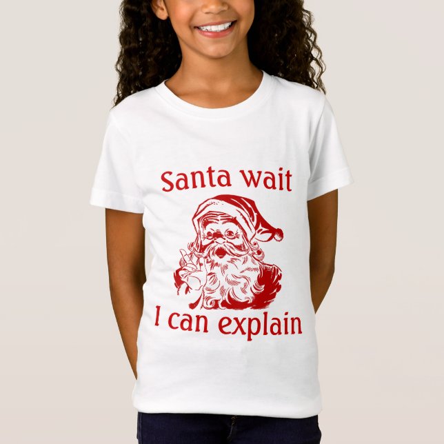 Camiseta Humor de Navidad Santa espera, puedo explicar (Anverso)