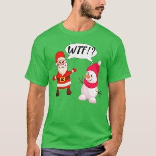 Camiseta Humor de Navidades de la sorpresa de Santa Snowman
