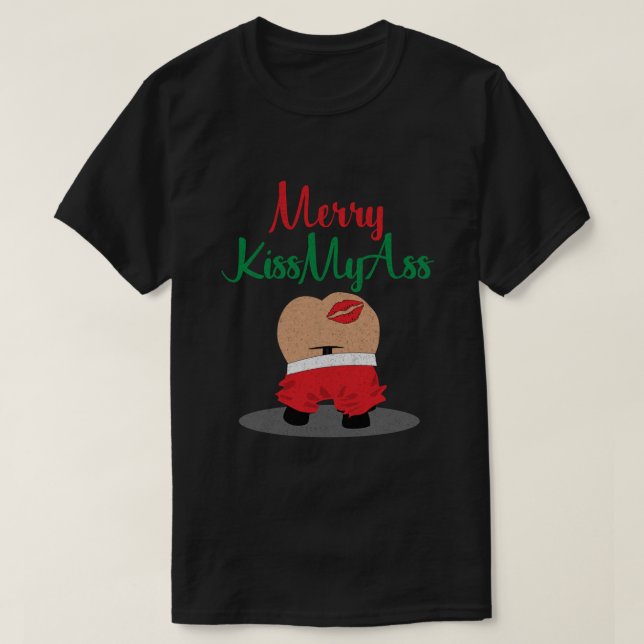 Camiseta Humor de Navidades dulces, besos de mi trasero (Diseño del anverso)