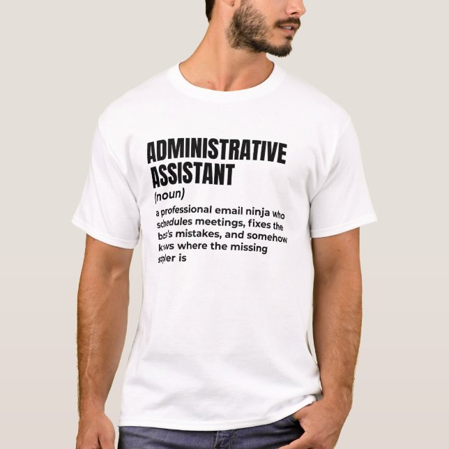 Camiseta Humor de oficina: Auxiliar administrativo (Anverso)