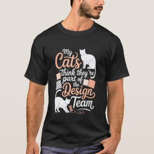 Camiseta Humor de patchwork para amante de gatos costura di