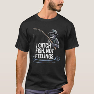 Camiseta Humor de Pesca Atrapa Peces No Sentimientos Diseño