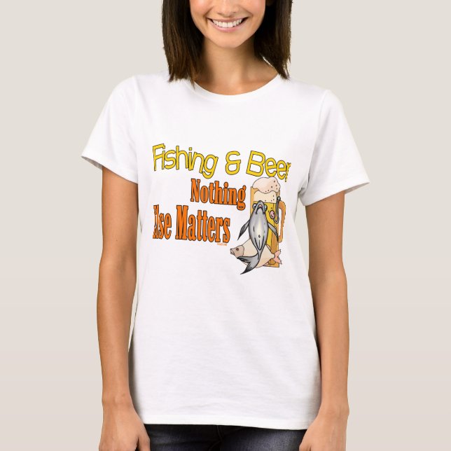 Camiseta Humor de pesca de cerveza divertida en la pesca de (Anverso)