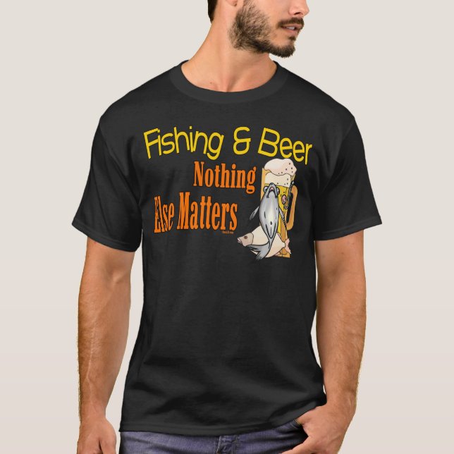 Camiseta Humor de pesca de cerveza divertida en la pesca de (Anverso)