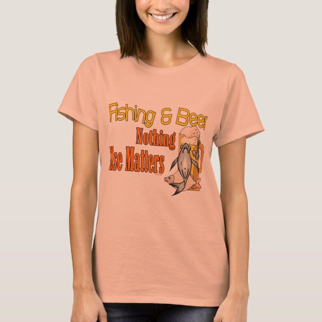 Camiseta Humor de pesca de cerveza divertida en la pesca de (Anverso)