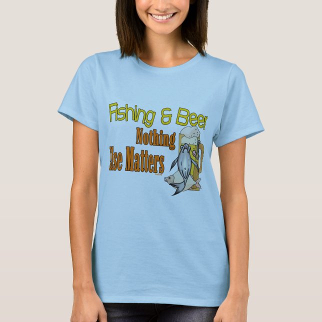 Camiseta Humor de pesca de cerveza divertida en la pesca de (Anverso)