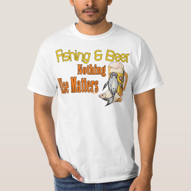 Camiseta Humor de pesca de cerveza divertida en la pesca de (Anverso)