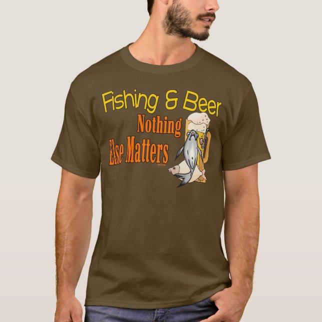 Camiseta Humor de pesca de cerveza divertida en la pesca de (Anverso)