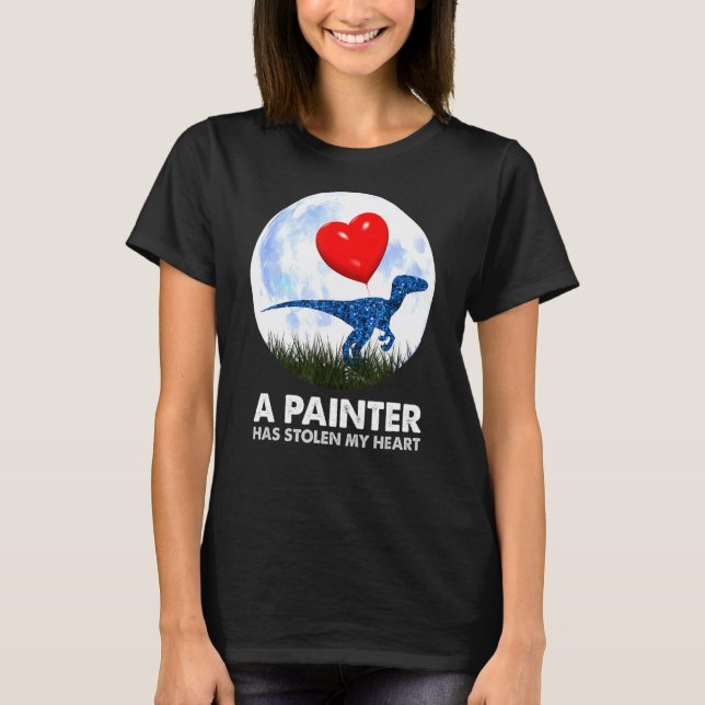Camiseta Humor de pintor de rex dinosaurio (Anverso)