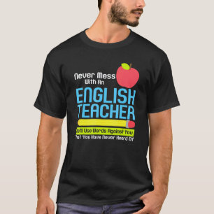 Camiseta Humor de profesor de inglés leyendo libros de voca