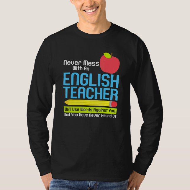 Camiseta Humor de profesor inglés leyendo libros vocabulari (Anverso)