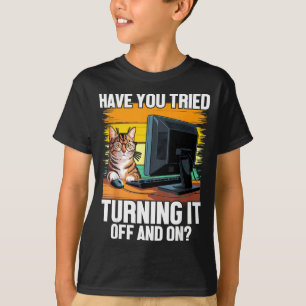 Camiseta Humor de soporte técnico I Gato ingeniero informát