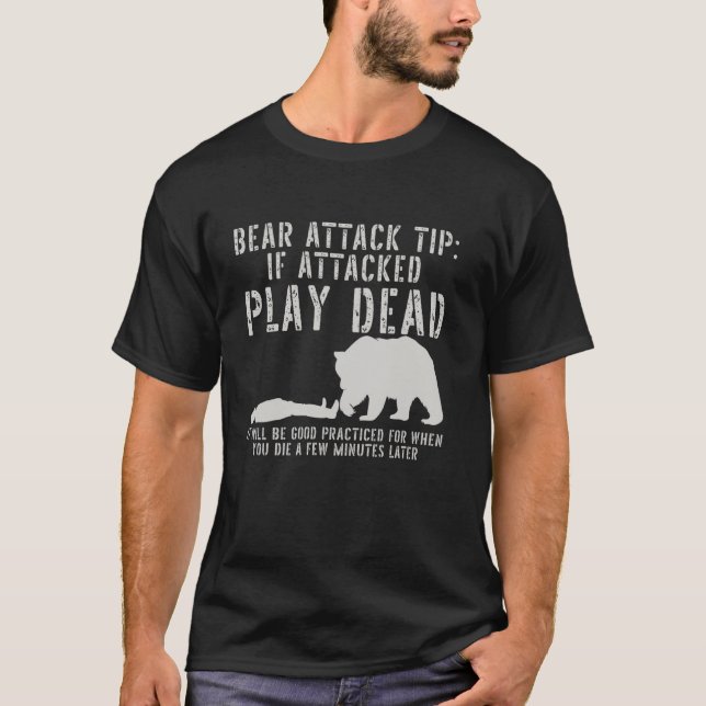 Camiseta Humor De Supervivencia Del Ataque Del Oso Wilderne (Anverso)