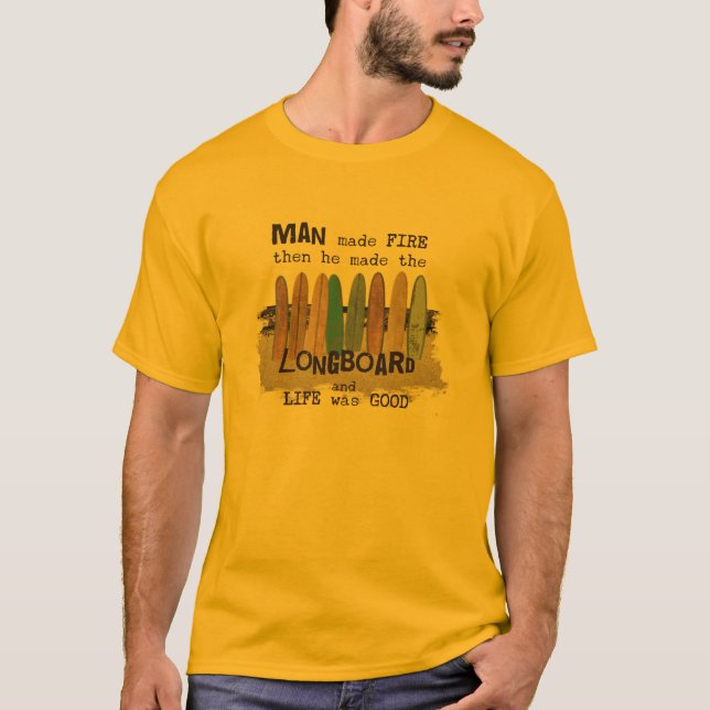 Camiseta Humor de surf de hombre madrugador con palangres (Anverso)