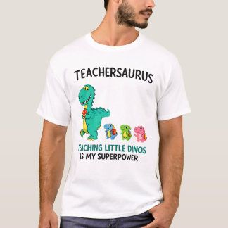 Camiseta Humor de Teachersaurus con pequeños dinosaurios