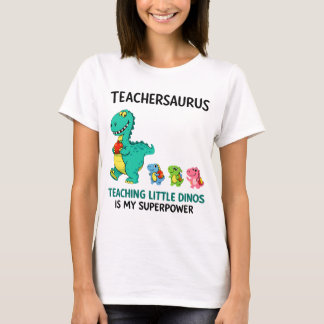 Camiseta Humor de Teachersaurus con pequeños dinosaurios