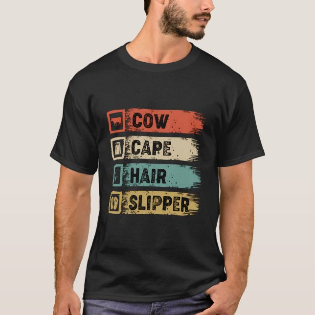 Camiseta Humor de teatro musical de Cow Cape Hair Slipper (Anverso)