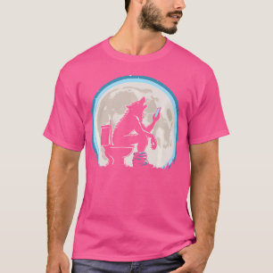 Camiseta Humor De Toilet Gracioso Werewolf O Lobo En El