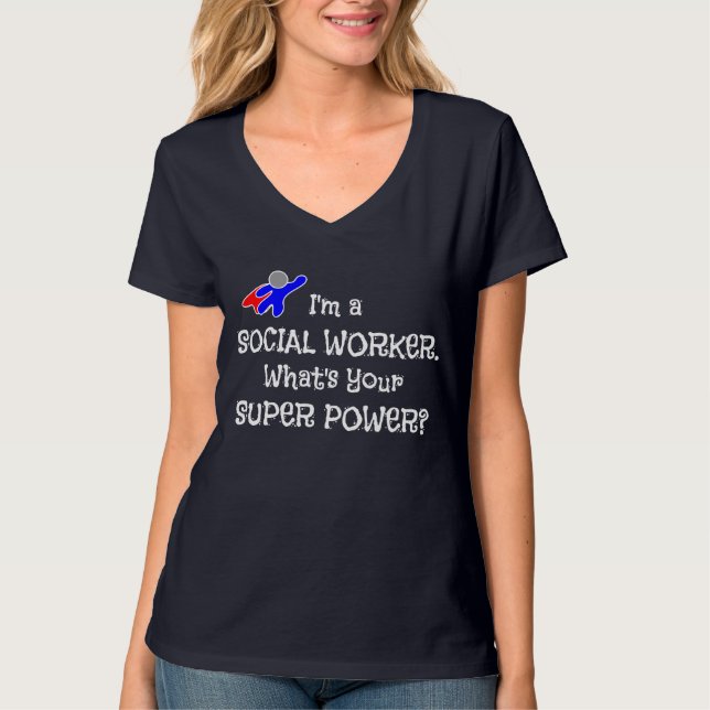 Camiseta Humor de trabajador social - Letra blanca (Anverso)