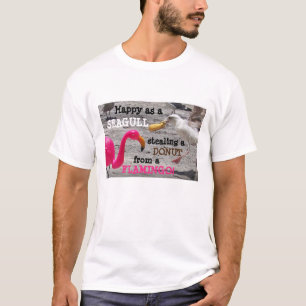Camiseta Humor de vacaciones de gaviota rosada Flamingo Don