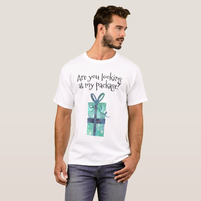 Camiseta Humor de vacaciones mirando mi paquete (Anverso completo)