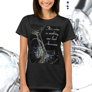Camiseta Humor de vino derribado goblets de vino diversión