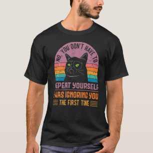 Camiseta Humor Decir Sarcasmo Irreflexivo Irónico Gato Vin