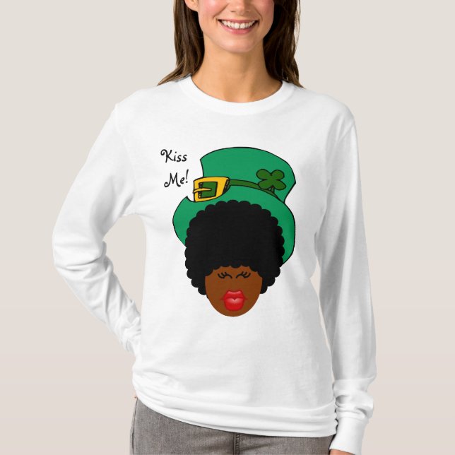 Camiseta Humor del Día de San Patricio: Bésame. ¡Soy irland (Anverso)