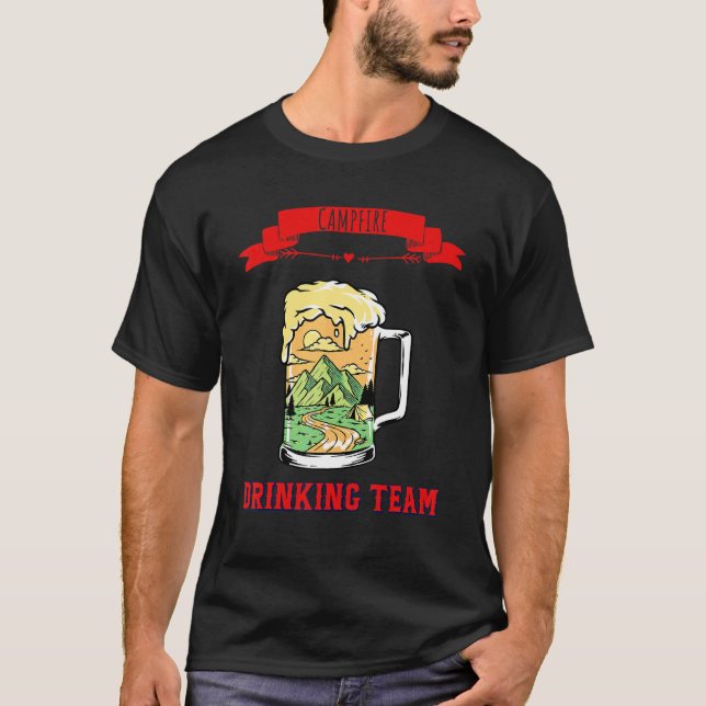 Camiseta Humor del equipo de bebedores de fuego 1 (Anverso)