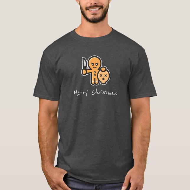Camiseta Humor del navidad del hombre de pan de jengibre (Anverso)