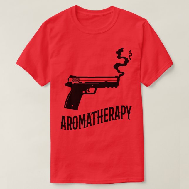 Camiseta Humor del propietario del arma de aromaterapia (Diseño del anverso)